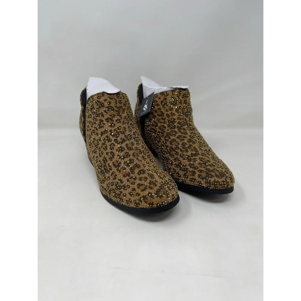 Kenneth Cole Women's Reaction Size 8 Sandra EZ On Jeweled Bootie Leopard